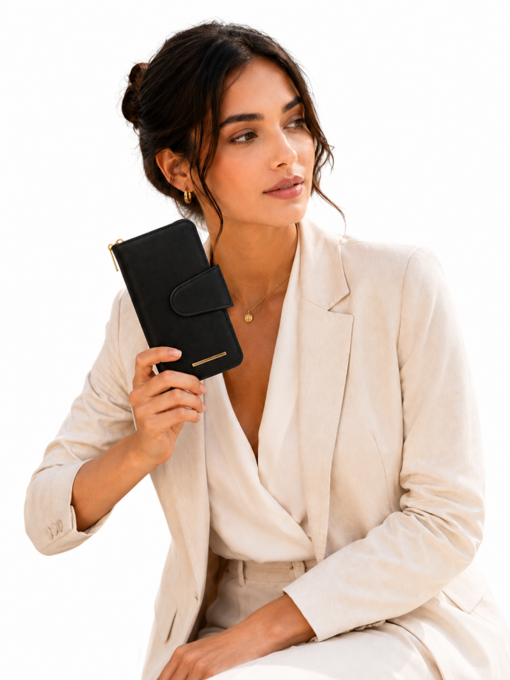 GLANZIA Aurora Long Wallet - Noir